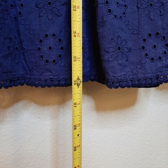 Tommy Bahama Dress Navy Blue Women Size L Harbour Raglan Sleeve Eyelet Cotton - Picture 3 of 11